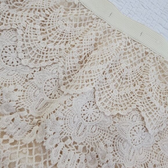 Origami by Vivien Cotton Lace Layered Miniskirt Small Slip Lined Countrycore EUC - Picture 4 of 11